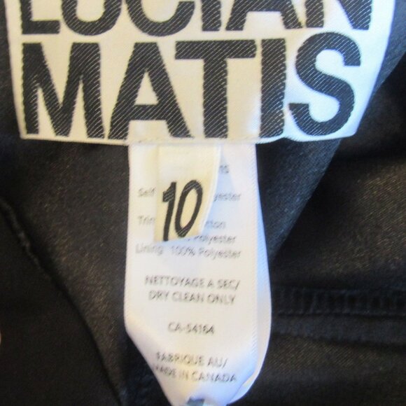 Lucian Matis Sleeveless Black Dress with Tan Lace Inserts, Knee Length S 10 K116 - Picture 12 of 16